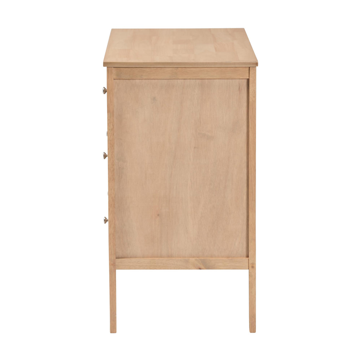Lara Dresser - 6-Drawer Bedroom Storage Chest with Laser-Cut Geometric Overlay for Clothing and Organization, Oak Brown