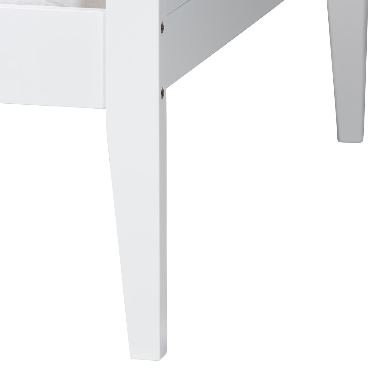 Lara Twin Daybed - Modern Wood Bed Frame with Wraparound Laser-Cut Decorative Headboard Overlay, White