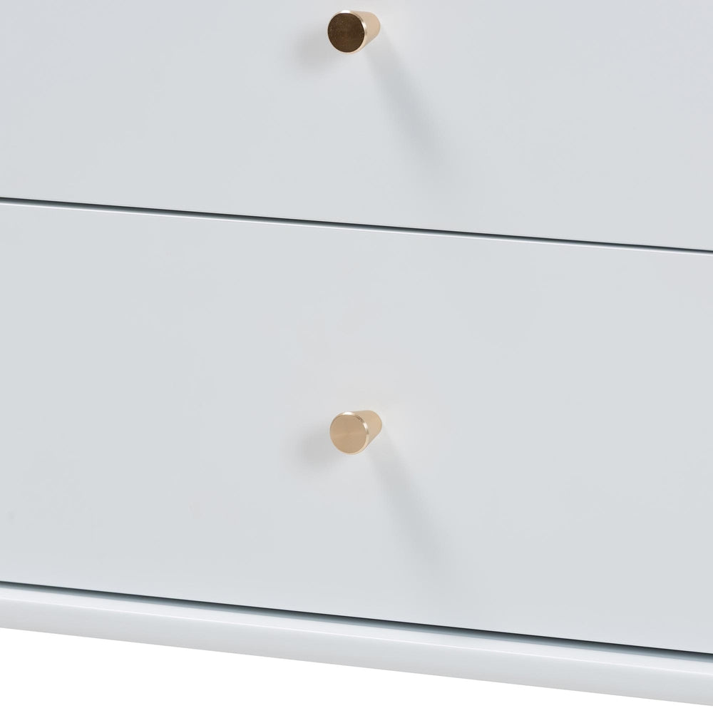 Callison Spindle Dresser - 6-Drawer Farmhouse Horizontal Cabinet with Turned Accents for Bedroom, White