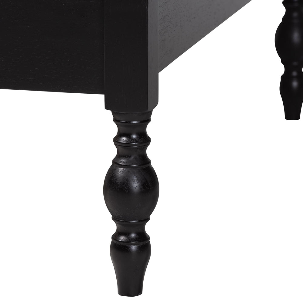 Callison Spindle Daybed - Turned Farmhouse Sofa Bed with Spoked Frame Border for Living Room, Guest Room, or Kids Room, Black, Twin