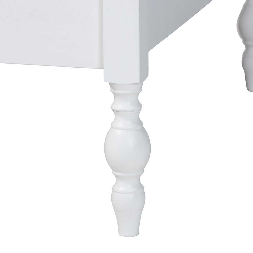 Callison Spindle Daybed - Turned Farmhouse Sofa Bed with Spoked Frame Border for Living Room, Guest Room, or Kids Room, White, Twin