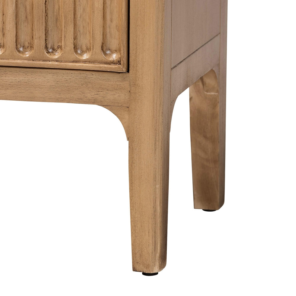 Lavi Fluted Wood Chest - 3-Drawer Storage Chest with Textured Drawer Fronts and Round Knobs for Bedroom