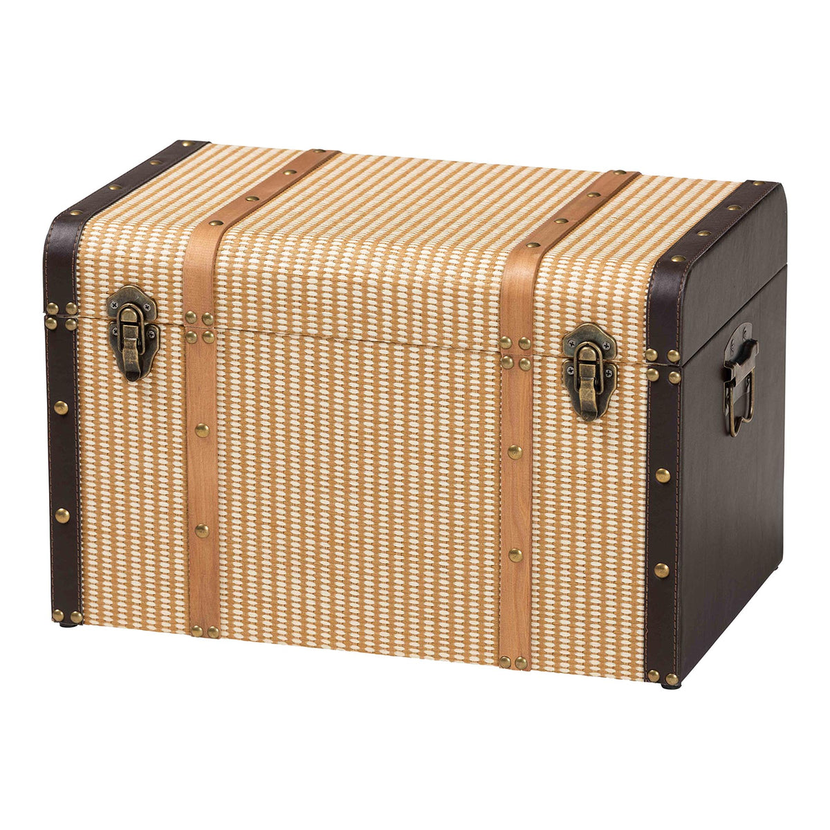 Baxton Studio Manton Storage Trunk - Decorative Storage Chest with Hinged Top and Woven Exterior for Living Room or Bedroom