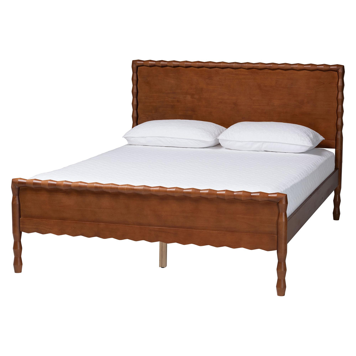 Seamus Platform Bed with Carved Bobbin Frame, Queen