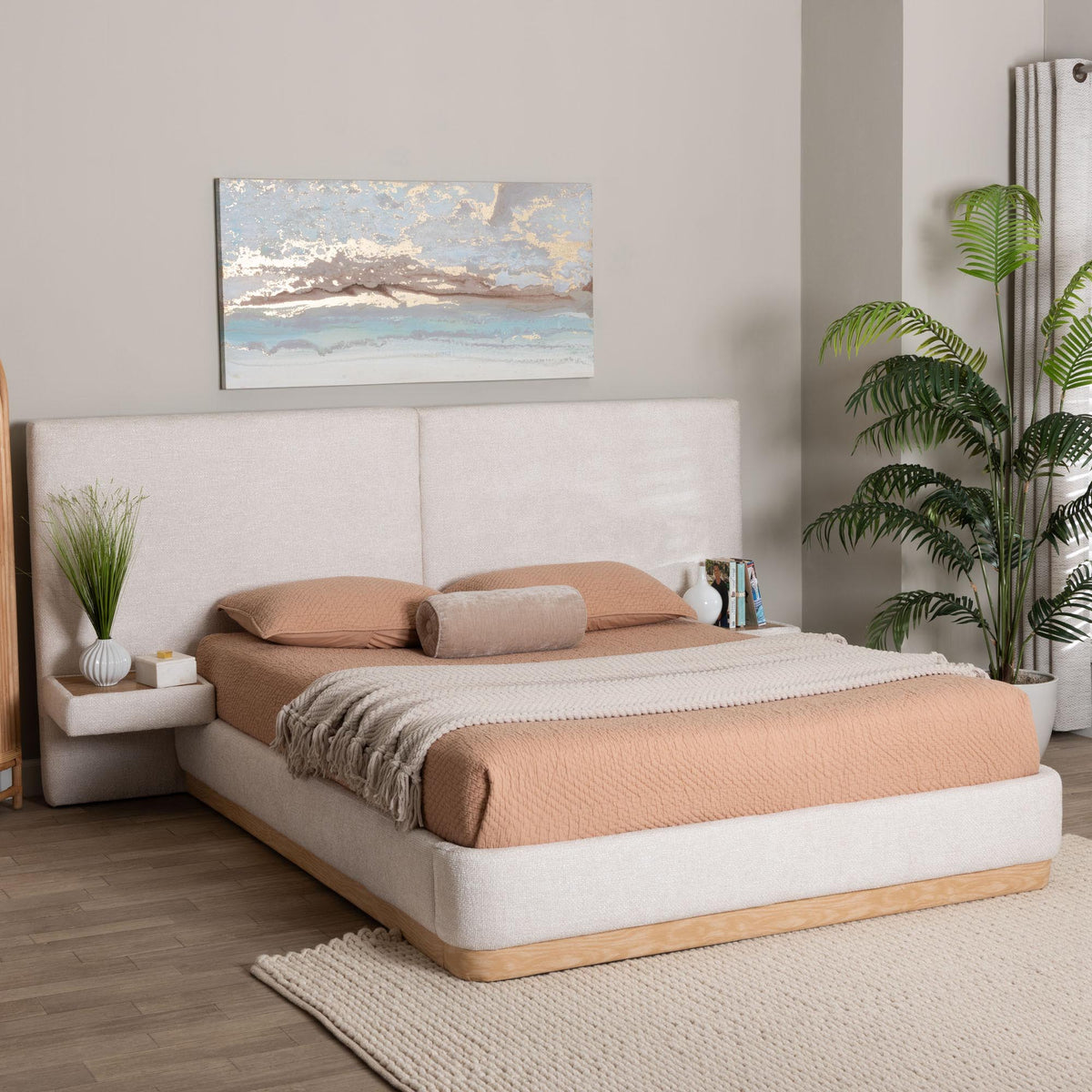 Jacinta Platform Bed with Floating Nightstands, Queen