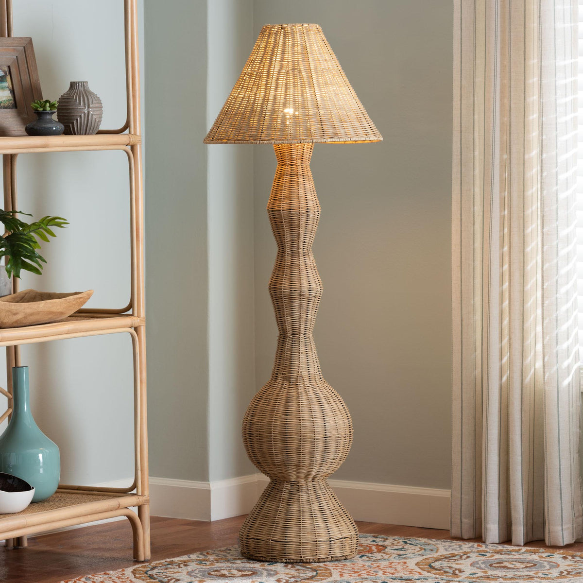 Arlette Natural Rattan Floor Lamp