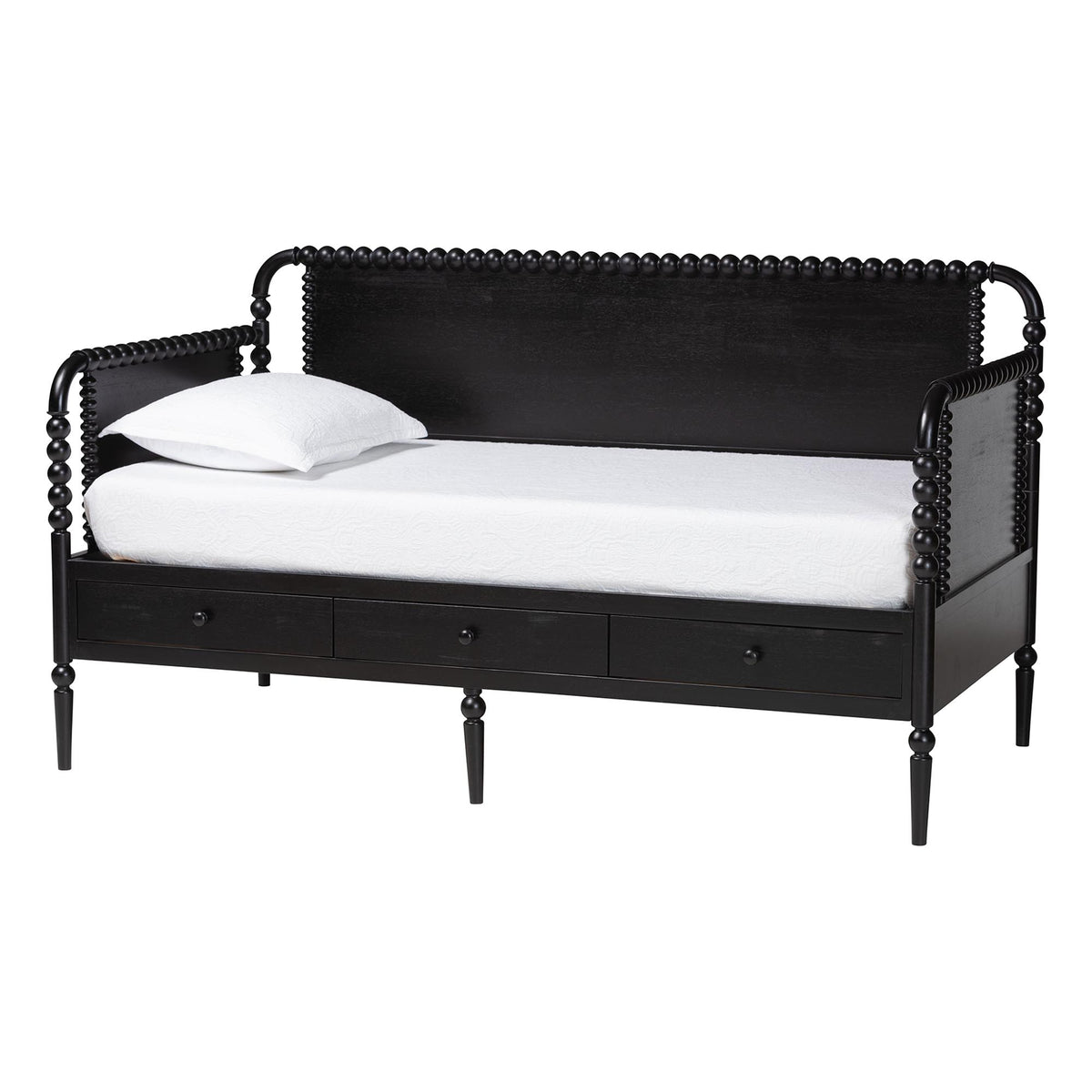 Lucera 3-Drawer Daybed with Bobbin Frame, Twin, Black