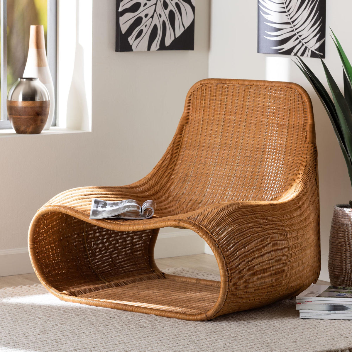 Adala Natural Rattan Loop Lounge Chair