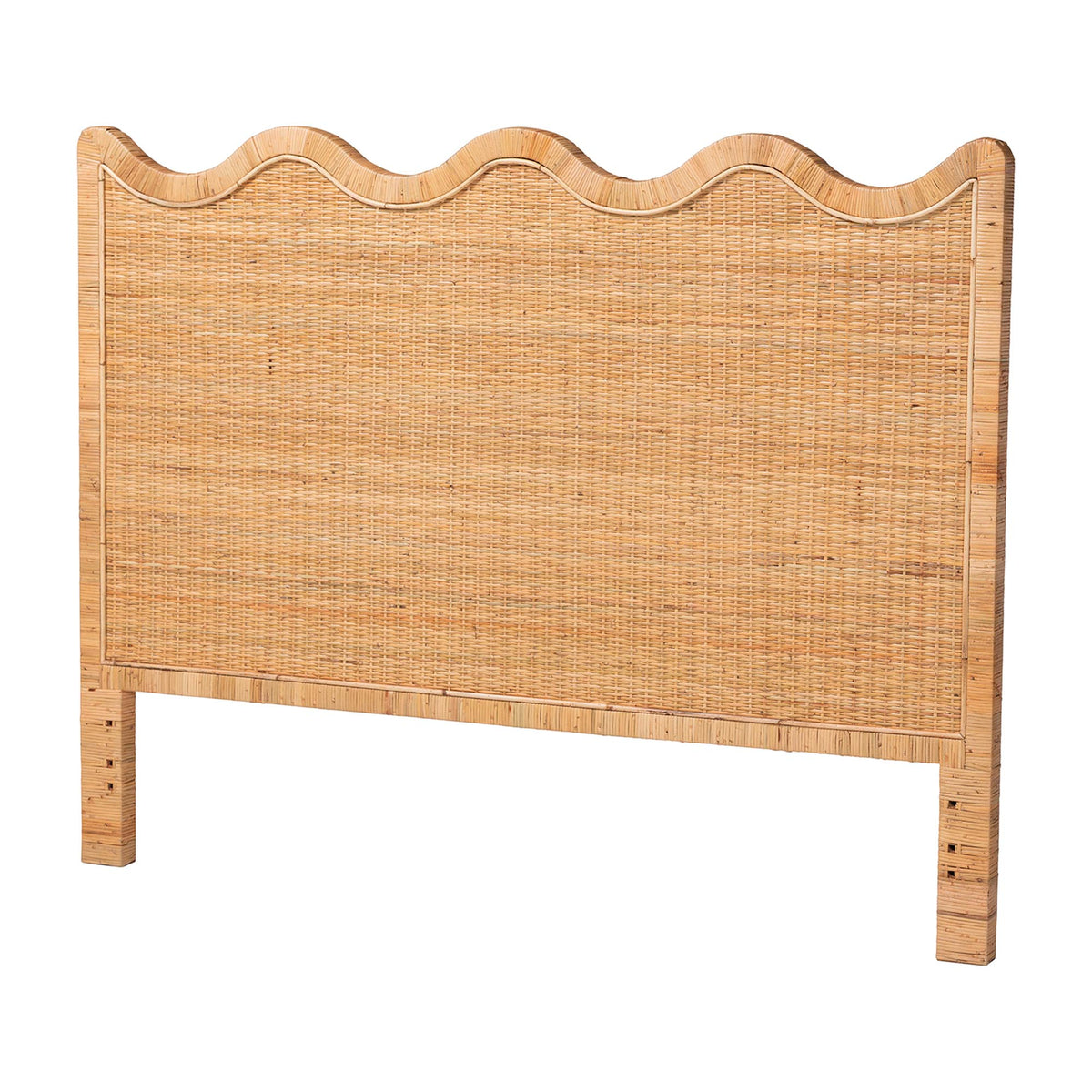 Cassio Scalloped Natural Rattan Headboard, King