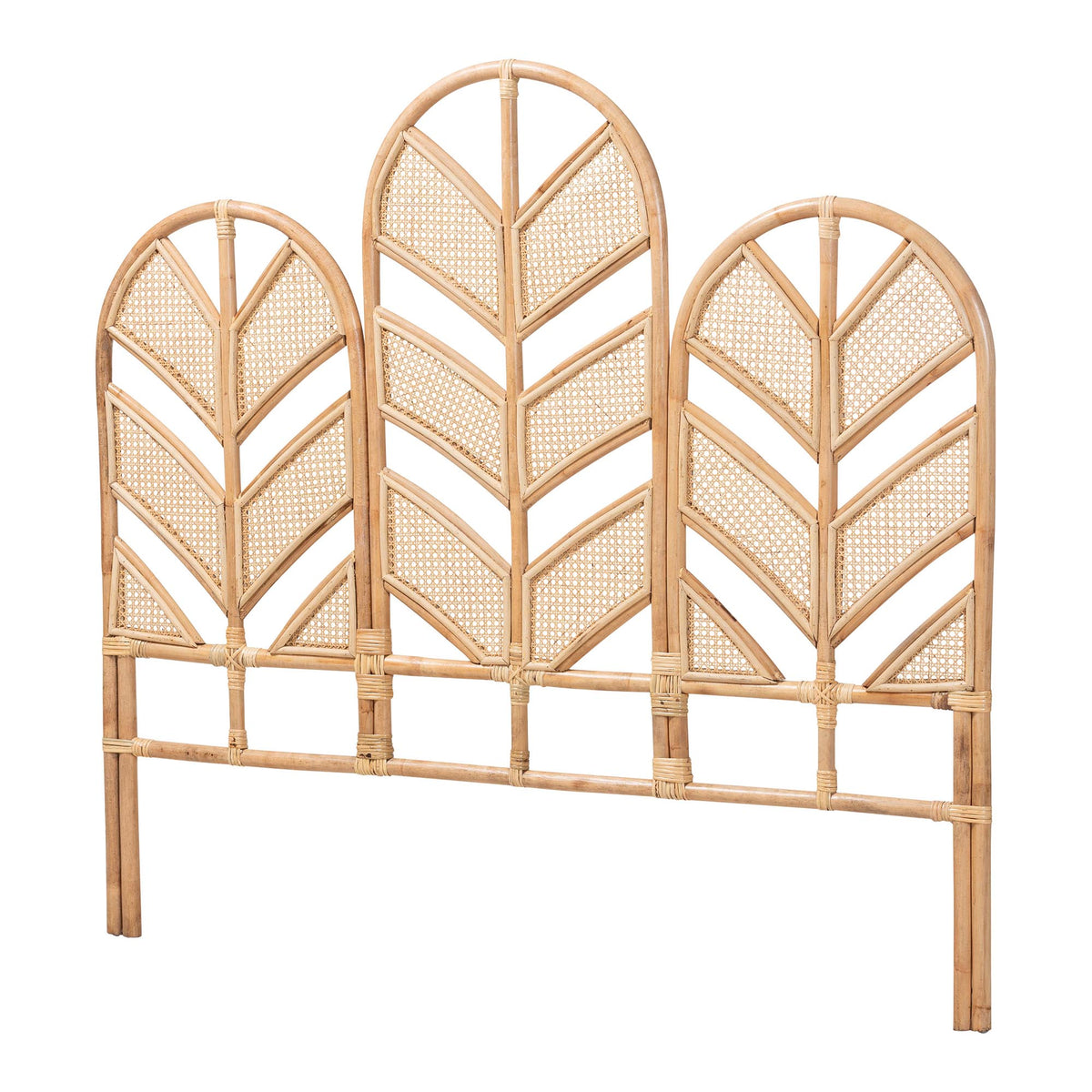 Liang Natural Rattan Freestanding Headboard, Queen