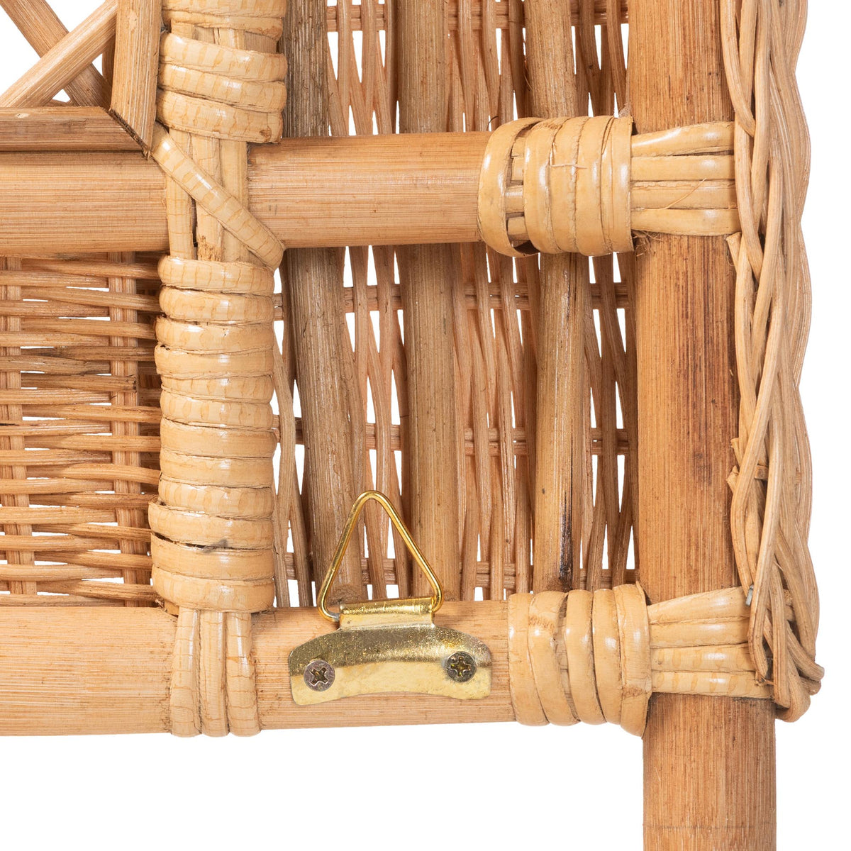 Harini Natural Rattan Standalone Headboard - Handwoven Wicker Panel Headboard with Lattice Panel, Queen