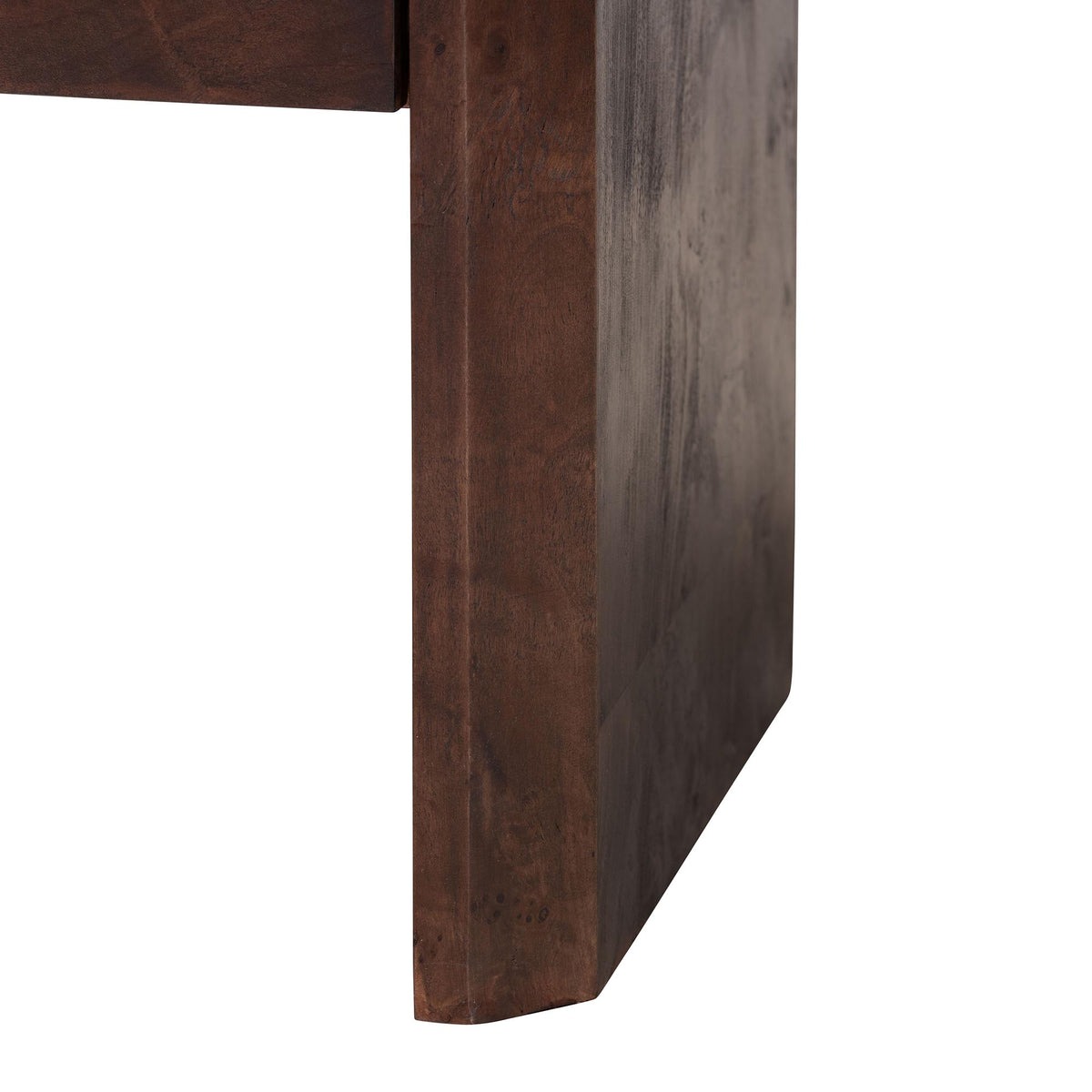 Nebu Real Burl Wood 2-Drawer Nightstand, Dark Walnut