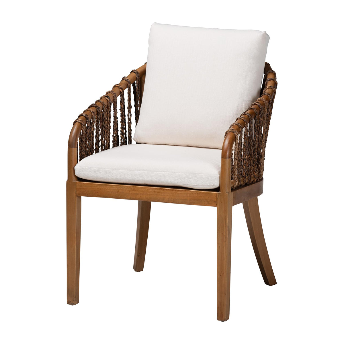 Varen Seagrass and Mahogany Wood Dining Chair