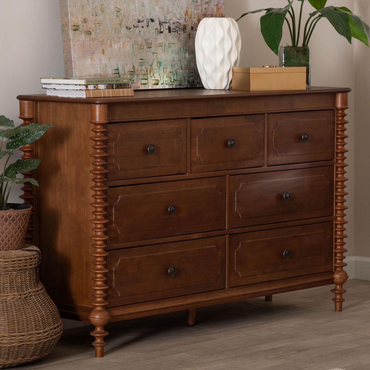 Neviah 7-Drawer Dresser, Walnut Brown