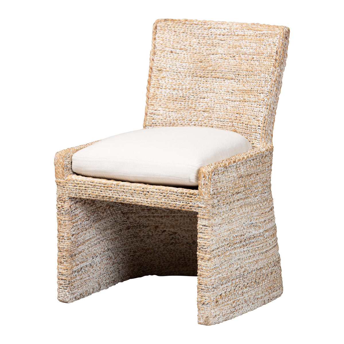 Harlow Seagrass Wrapped Dining Chair, Whitewash