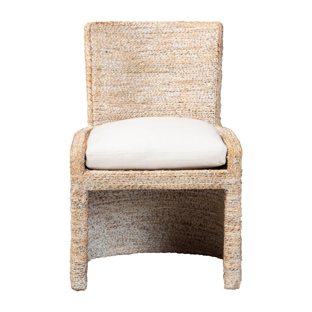 Harlow Seagrass Wrapped Dining Chair, Whitewash