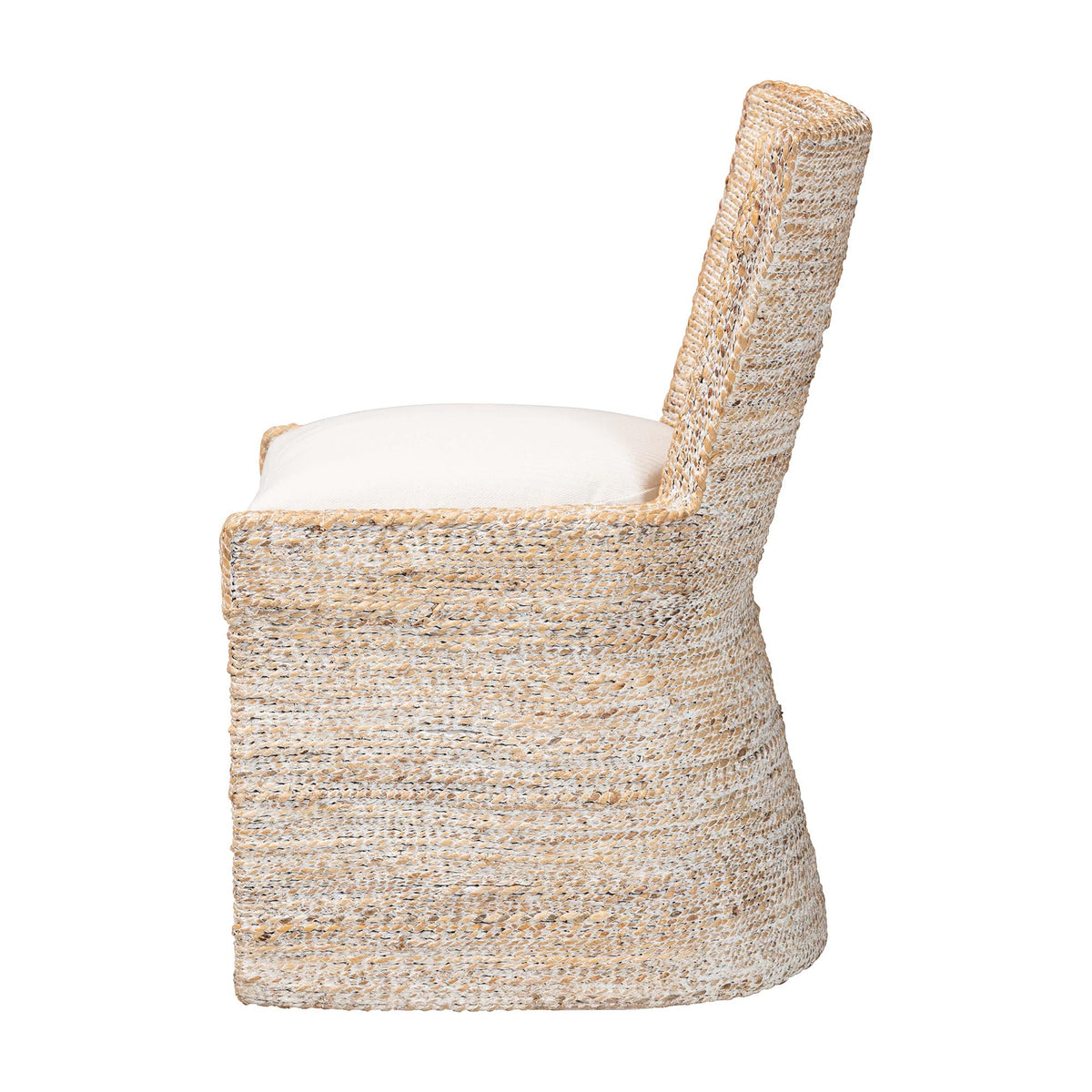 Harlow Seagrass Wrapped Dining Chair, Whitewash