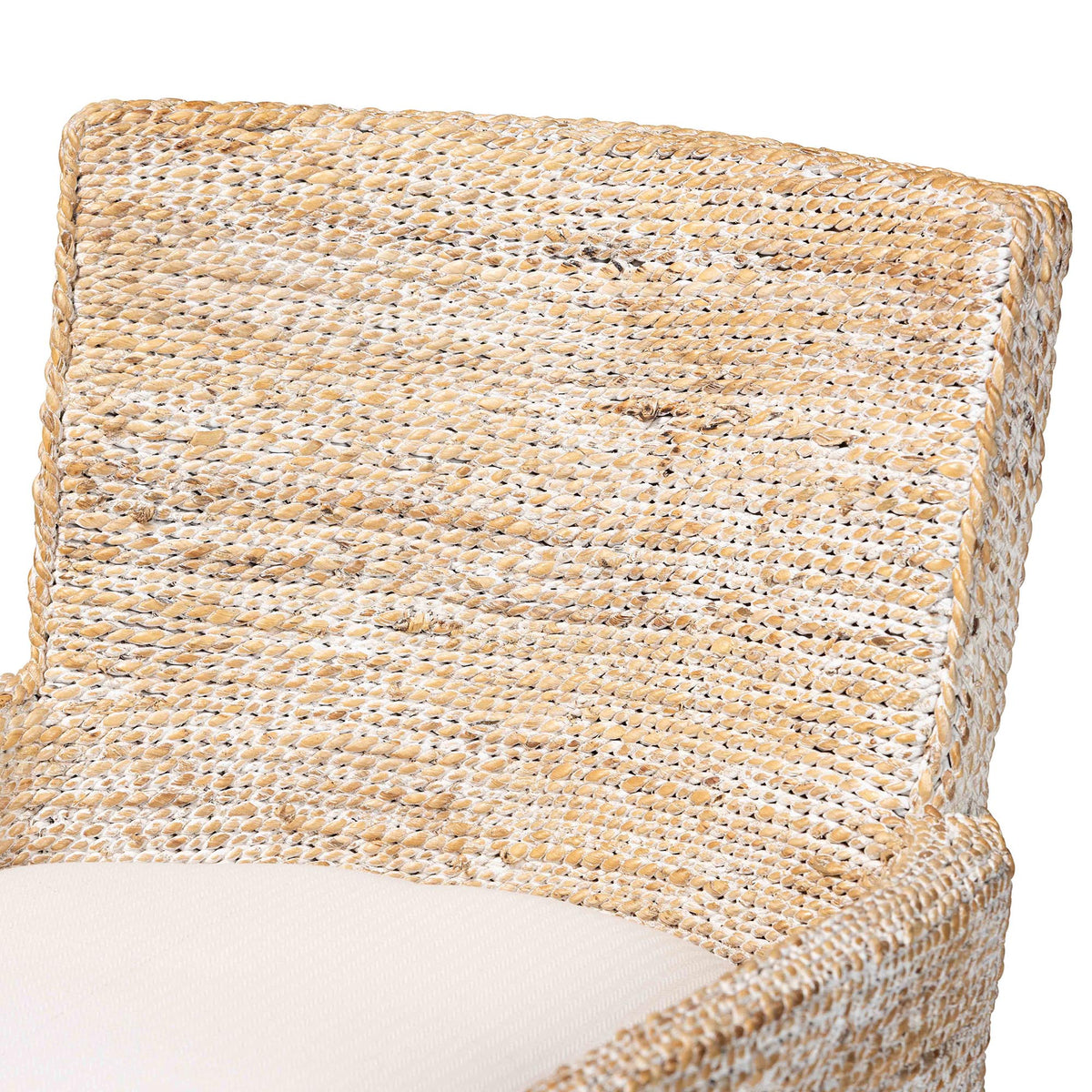 Harlow Seagrass Wrapped Dining Armchair, Whitewash