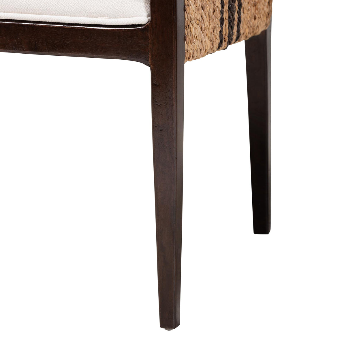 Zeke Seagrass Wrapped 2-Piece Dining Chair Set, Dark Brown