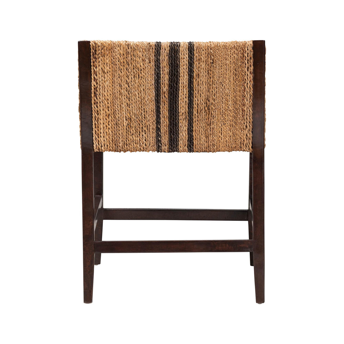Zeke Seagrass Wrapped Counter Stool, Dark Brown