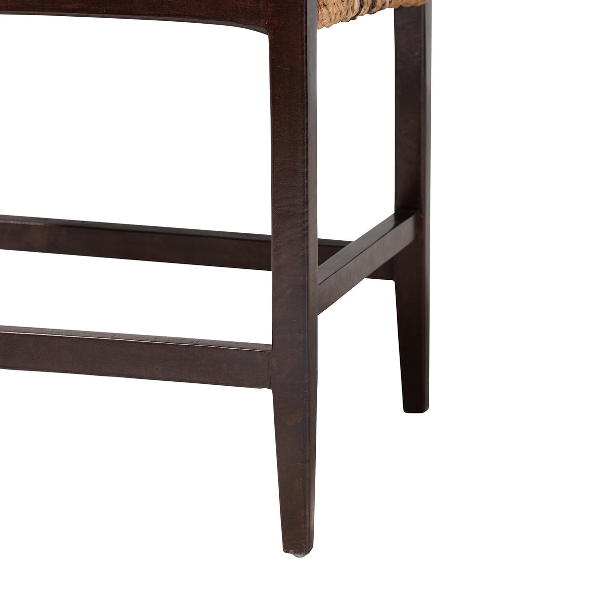Zeke Seagrass Wrapped Counter Stool, Dark Brown