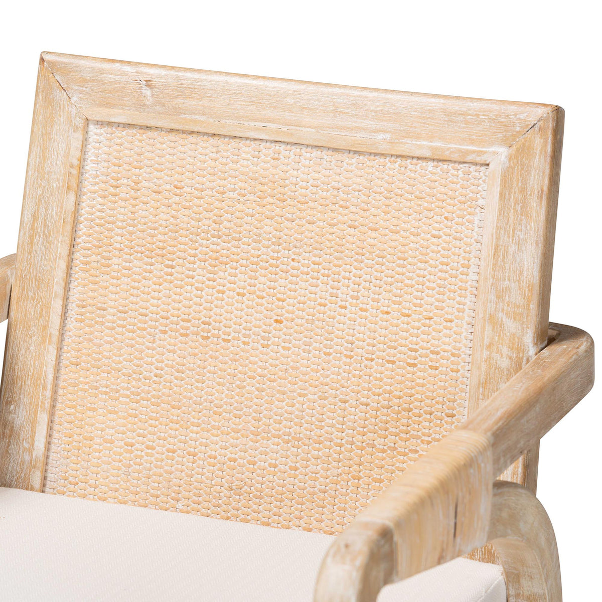 Fairmont Natural Rattan Wrapped 2-Piece Dining Armchair Set, Whitewash