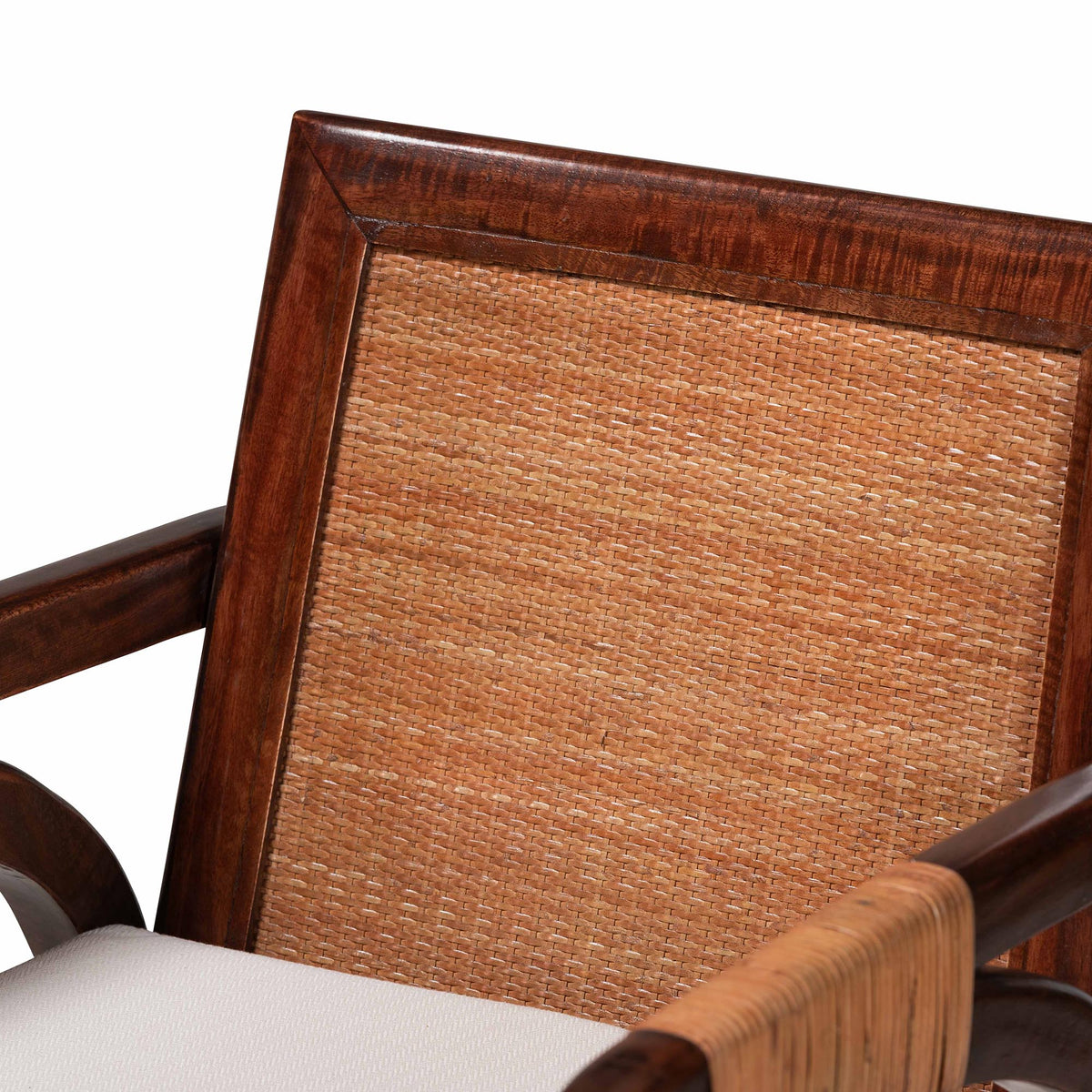Fairmont Natural Rattan Wrapped 2-Piece Dining Armchair Set, Mocha Brown