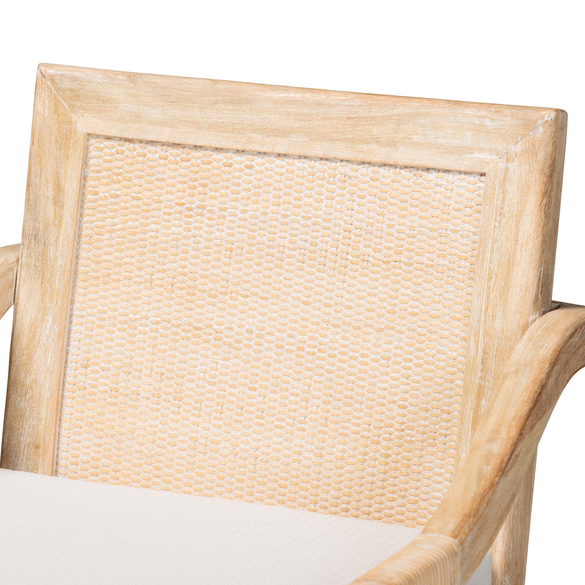 Fairmont Natural Rattan Wrapped Counter Stool, Whitewash