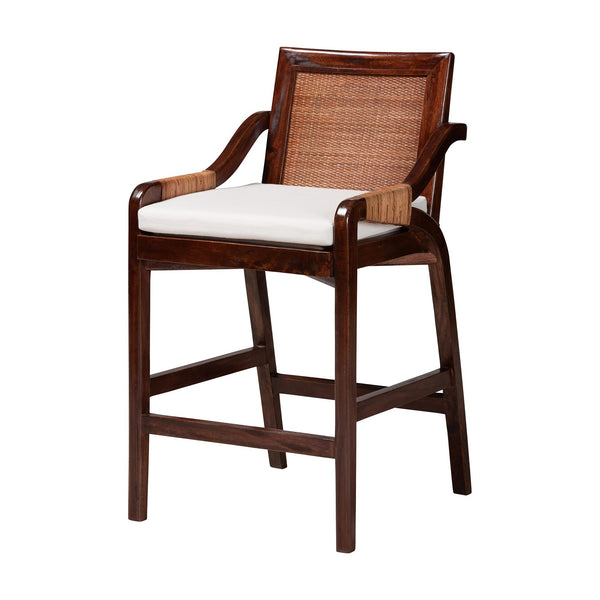 Fairmont Natural Rattan Wrapped Counter Stool, Honey