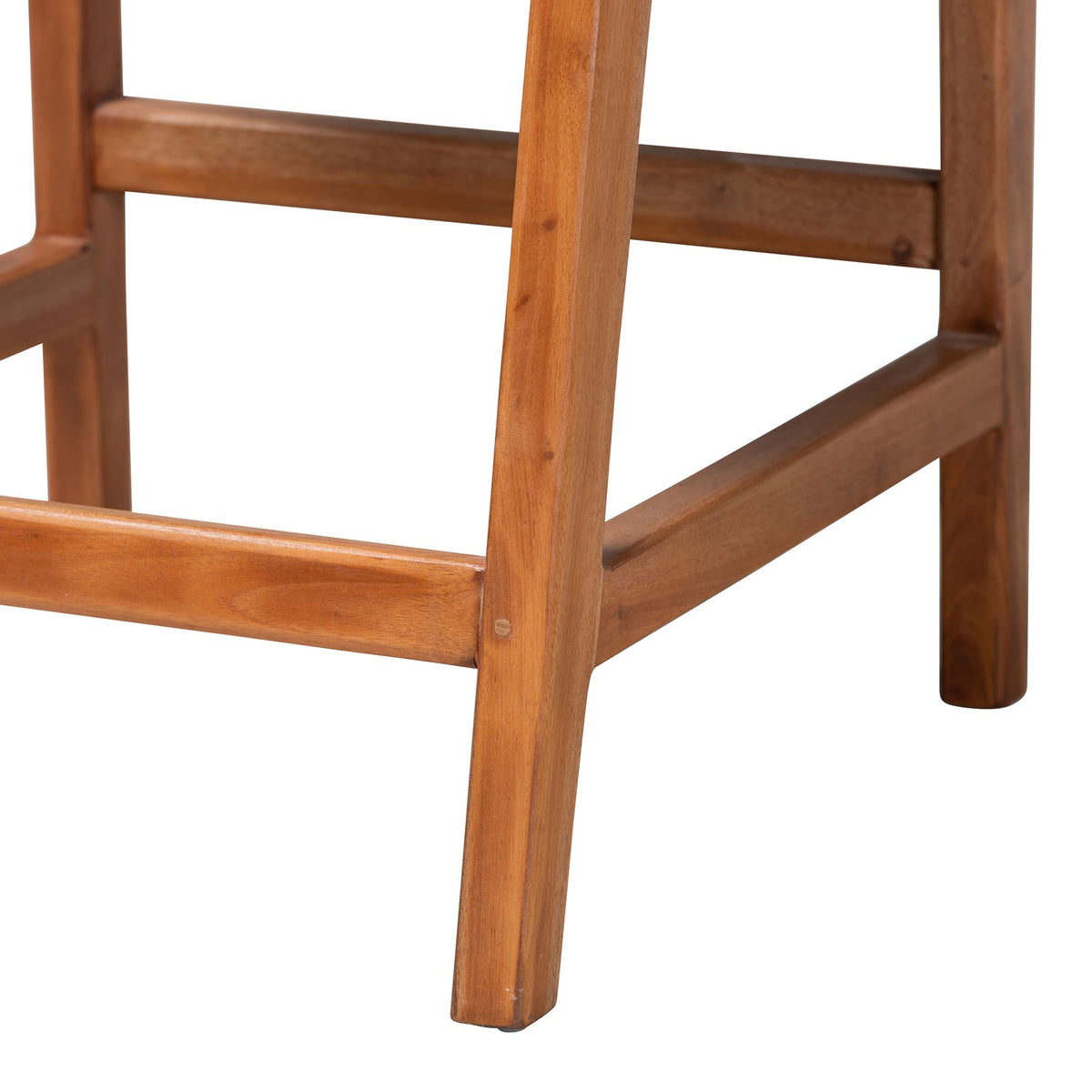 Fawn Genuine Goat Leather Counter Stool with Backrest, Natural Brown