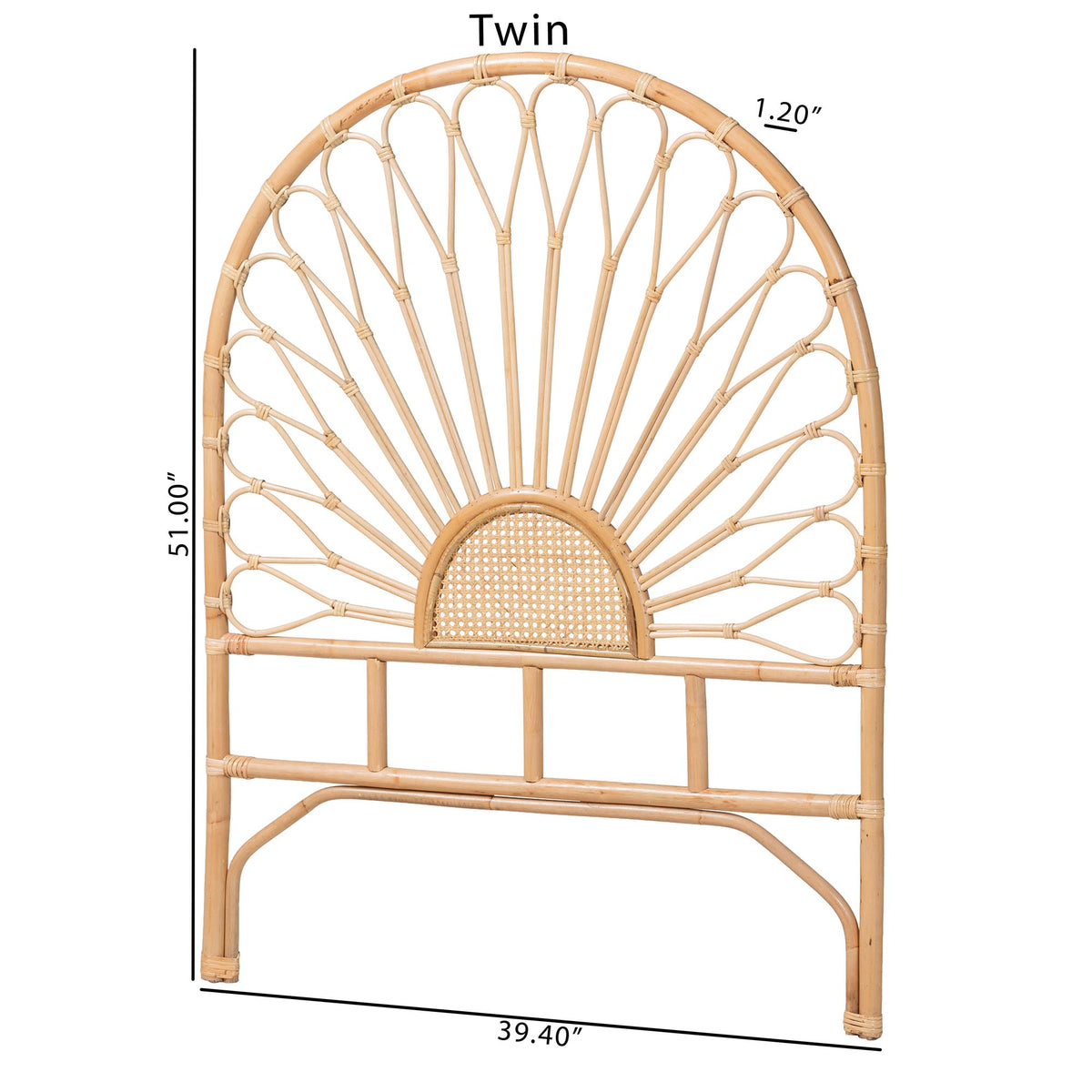 Perenna Natural Rattan Headboard, Twin