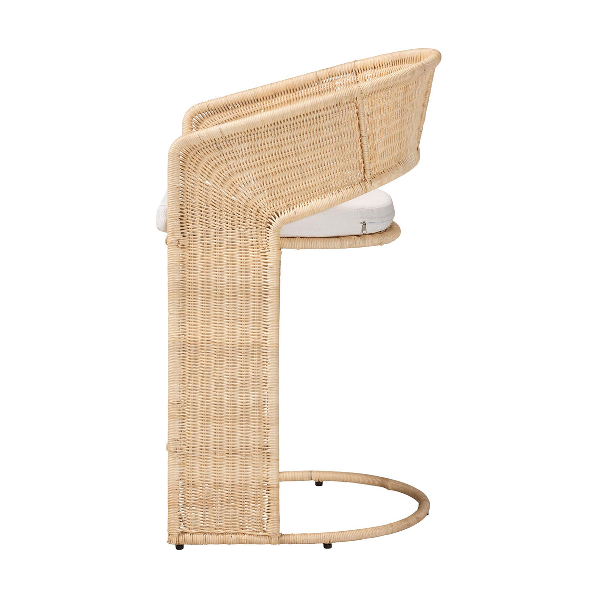 Palm Natural Rattan Counter Stool, Natural Brown