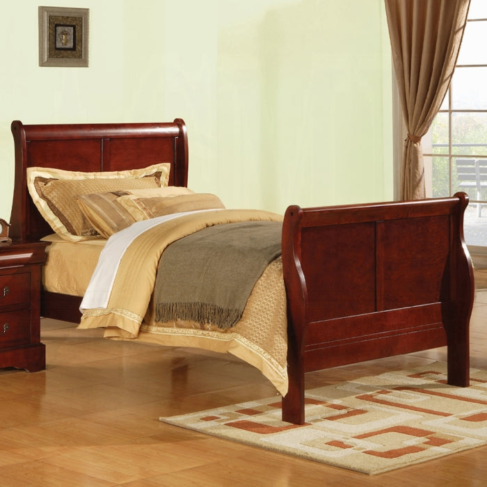 Thorn Louis Philippe III Twin Black Wood Bed – Traditional Sleigh Style with Elegant Curves
