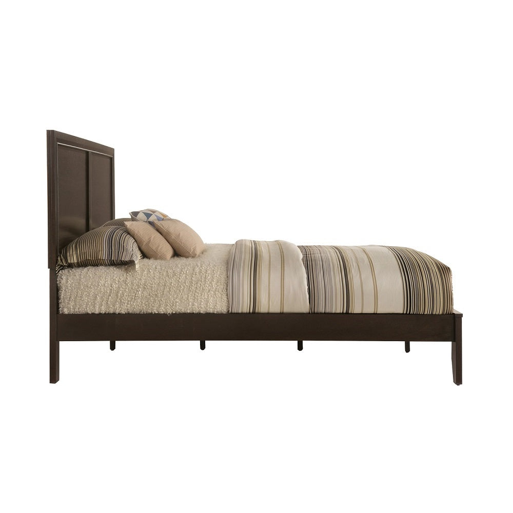 Mangal Madison Queen Gray Upholstered Bed – Modern Platform with Padded Headboard