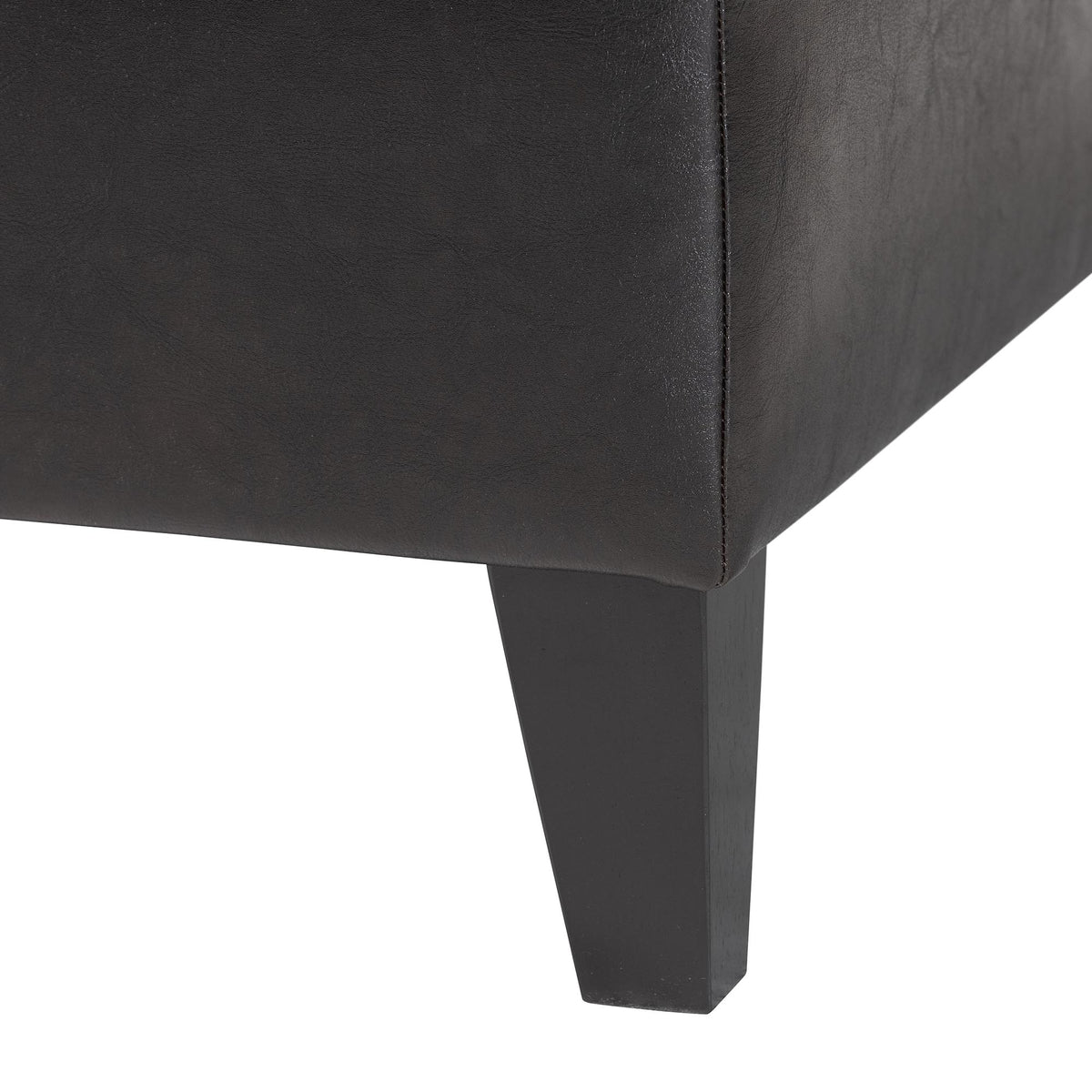 Dark Brown Faux Leather Storage Cocktail Ottoman