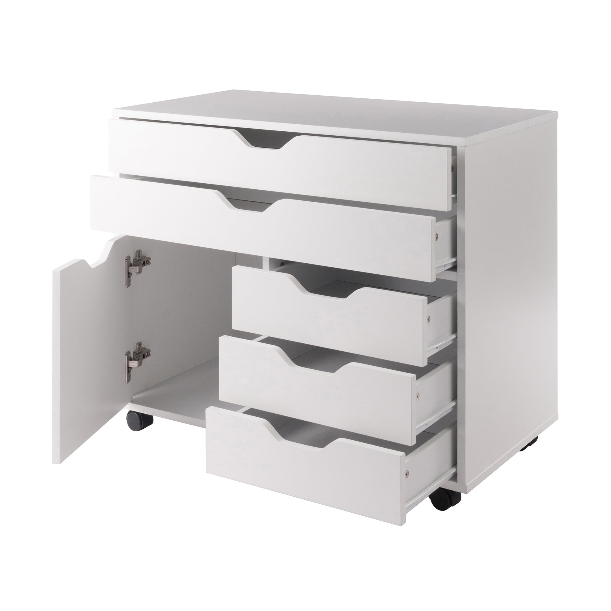 Halifax 3-Section Multi-Storage Mobile Cabinet, White
