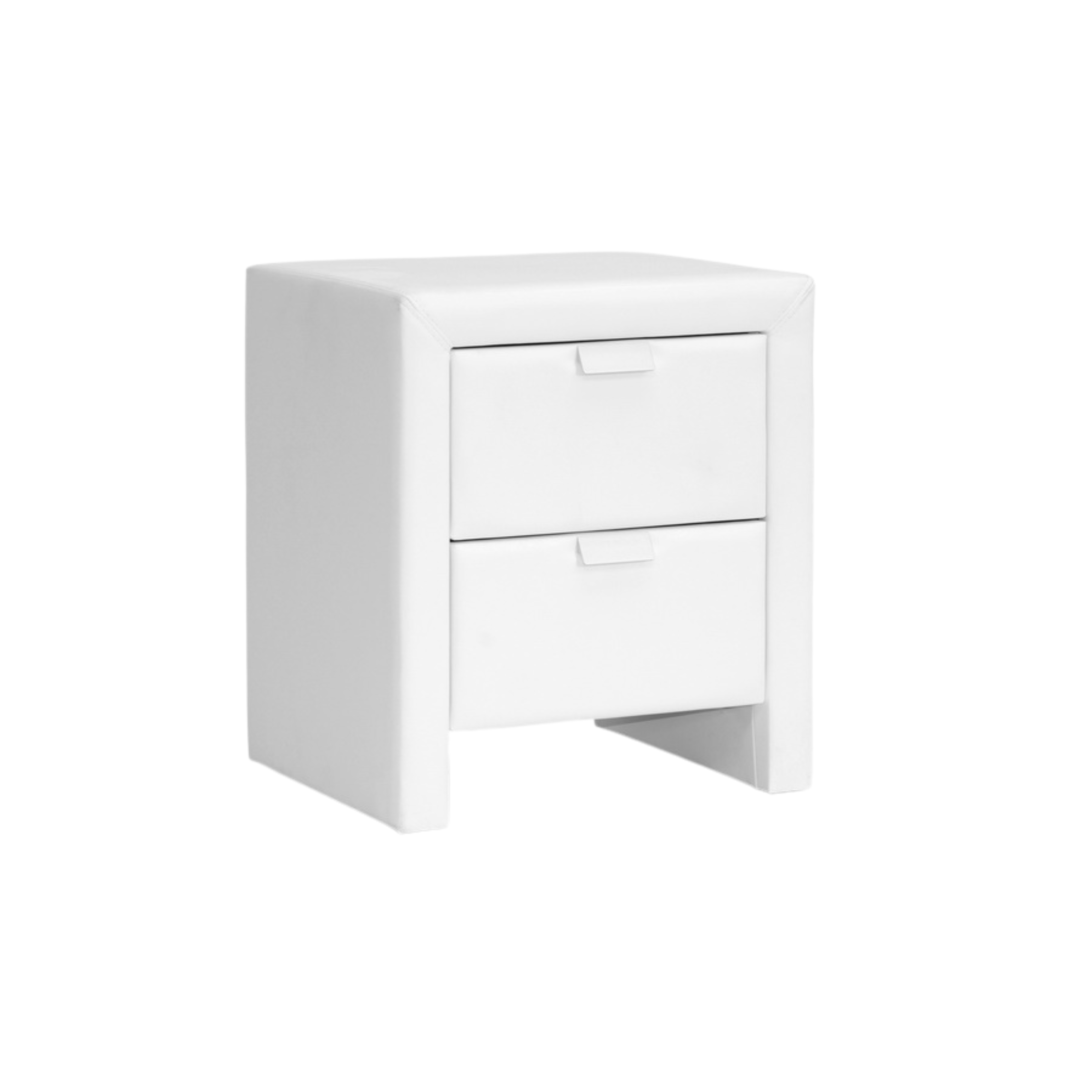 Frey White Upholstered Modern Nightstand