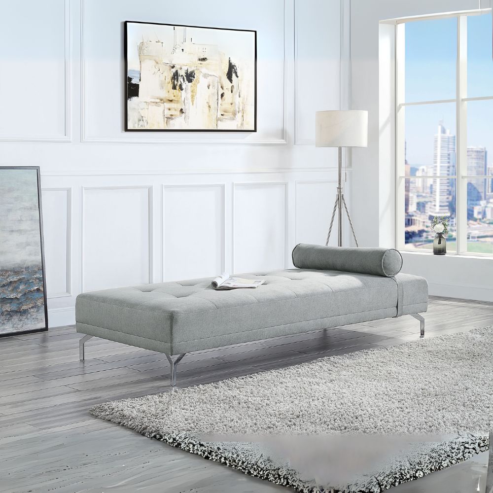 Quenti Sofa Bed w/Pillow, Gray Melange Velvet