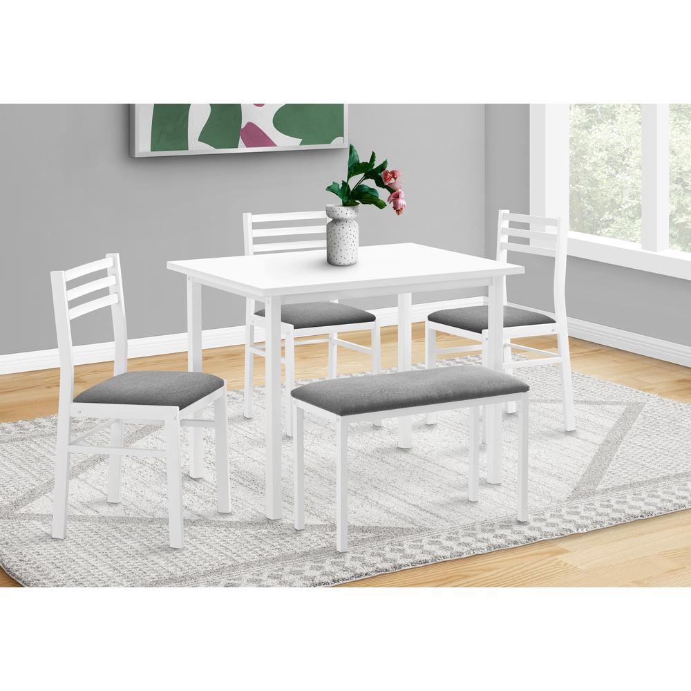 Javan - Dining Set 5pcs Set 40" Rectangular Kitchen Small White Metal