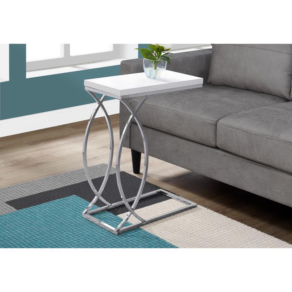 Edeline - Accent Table C-shaped End Side Snack Living Room Bedroom Glossy