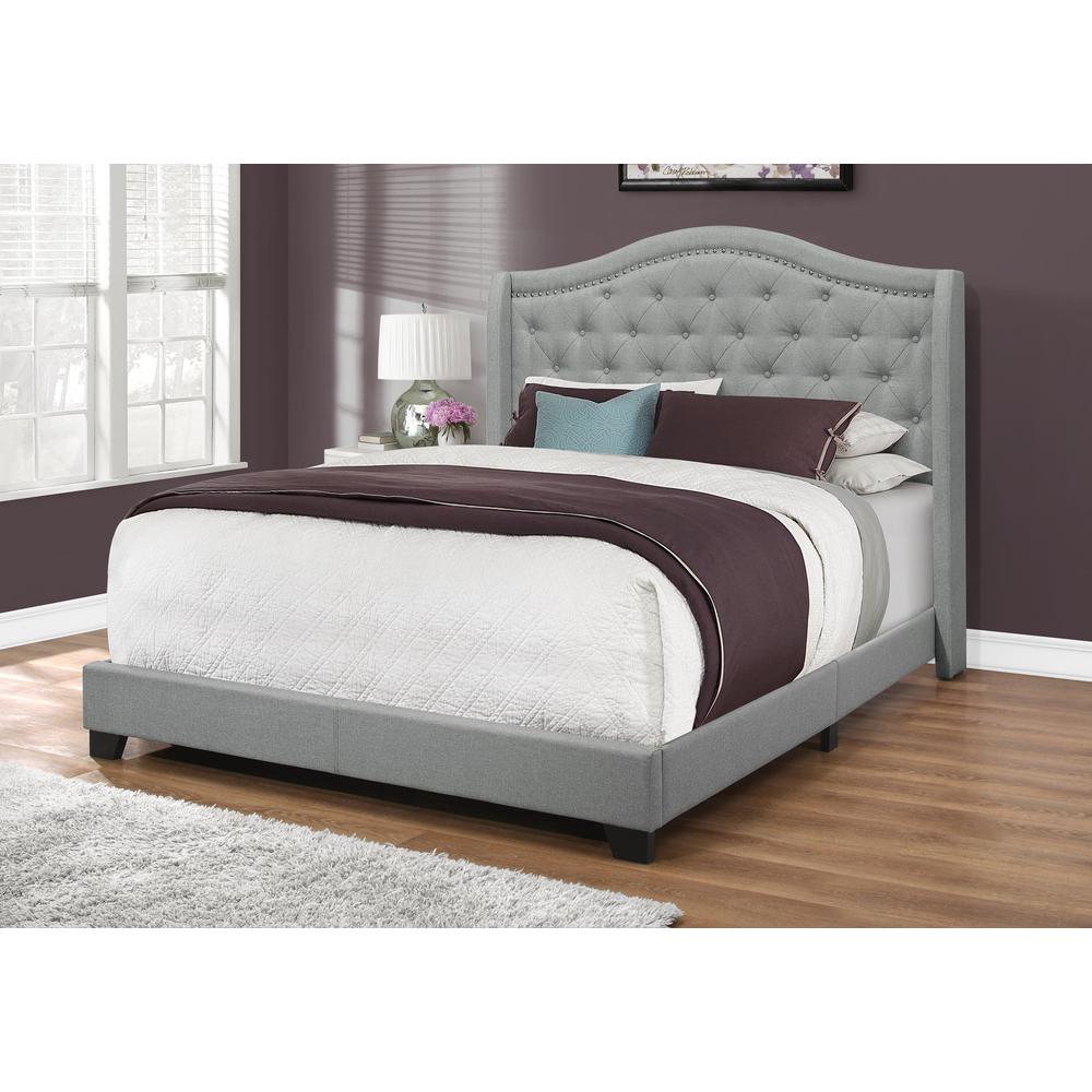 Rose bed-queen-size-bedroom-upholstered-grey-velvet-chrome-trim-traditional-27
