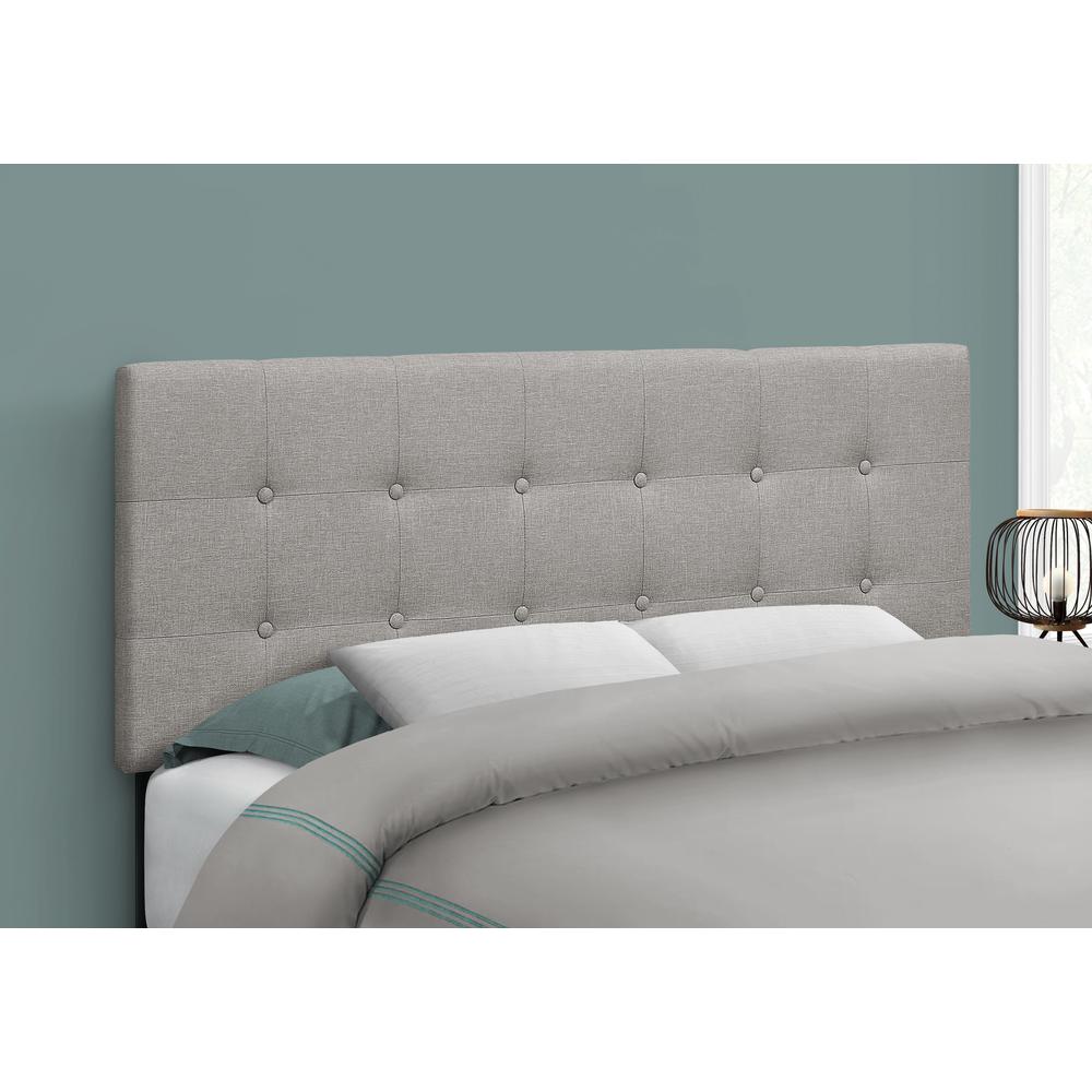 Brigitte - Bed Headboard Only Full Size Bedroom Upholstered Grey Linen Look