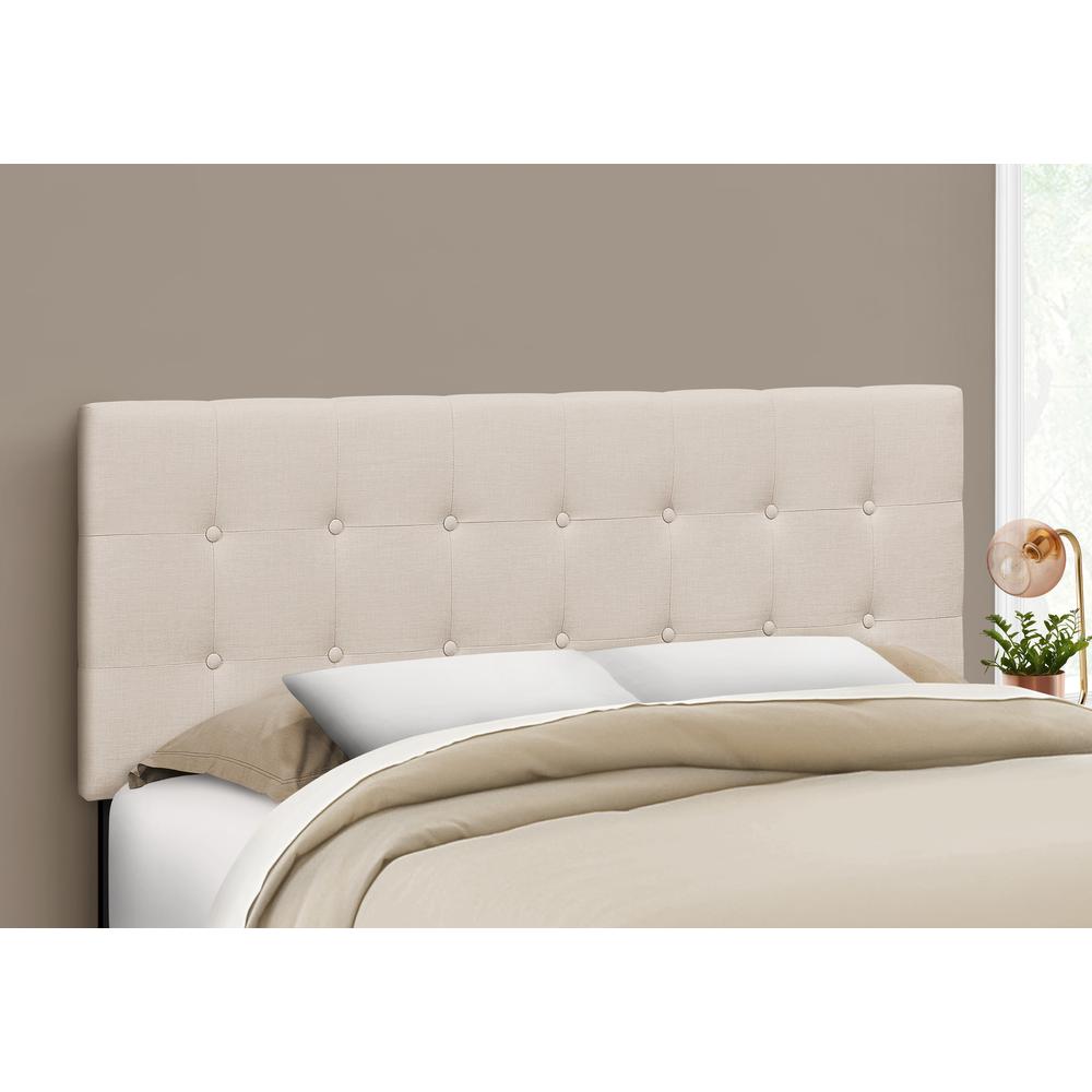 Jameson - Bed Headboard Only Queen Size Bedroom Upholstered Beige Linen Look