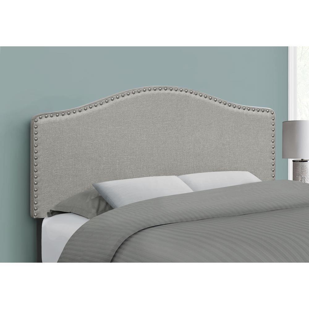 Lois - Bed Headboard Only Full Size Bedroom Upholstered Grey Linen Look