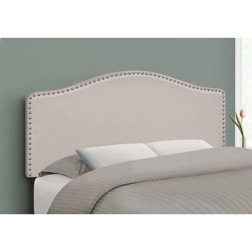 Natalia - Bed Headboard Only Full Size Bedroom Upholstered Beige Linen Look