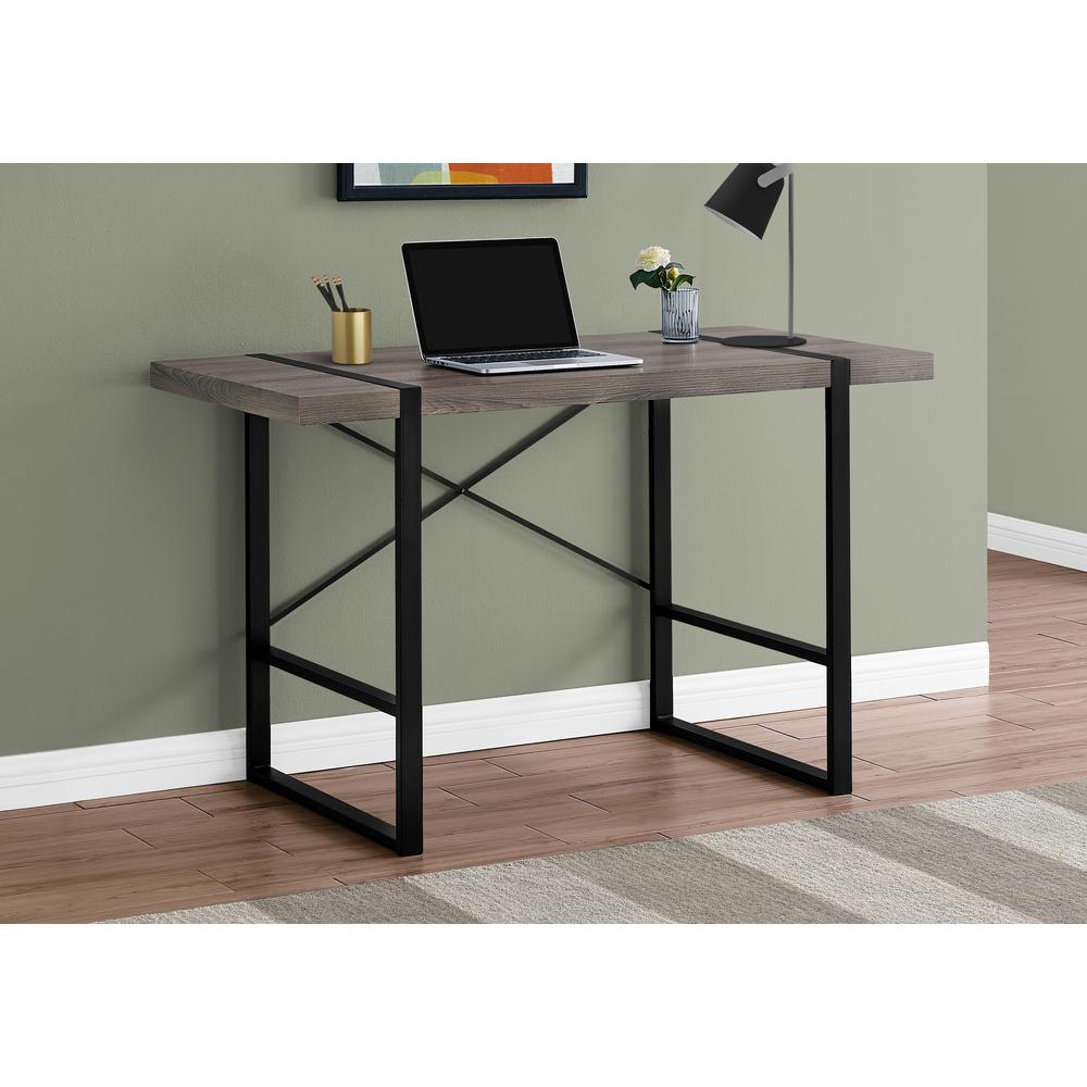 Lene - Computer Desk Home Office Laptop 48"L Work Brown Laminate Black