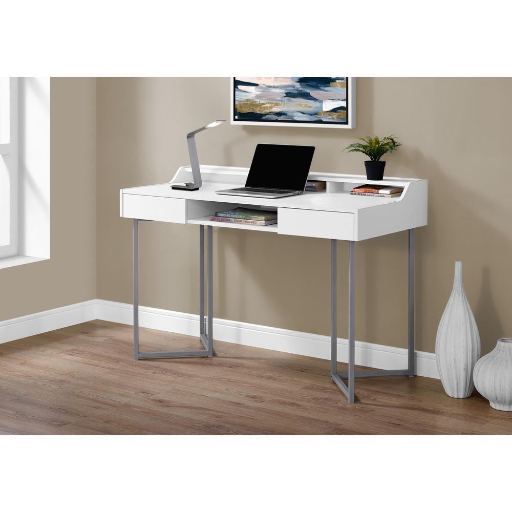 Calida - Computer Desk Home Office Laptop Storage Drawers 48"L Work White