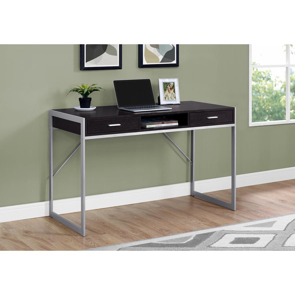 Valin - Computer Desk Home Office Laptop Storage Drawers 48"L Work Brown