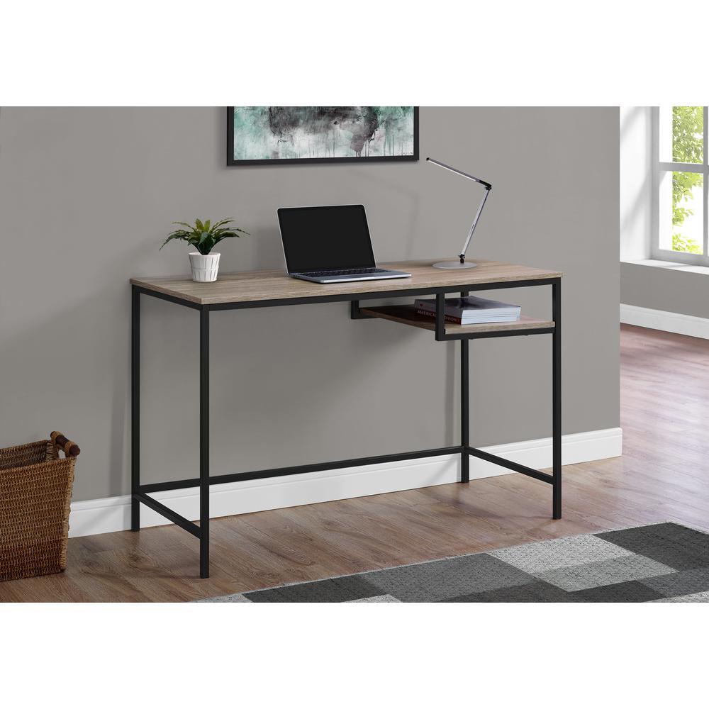 Clapton - Computer Desk Home Office Laptop 48"L Work Brown Laminate Black