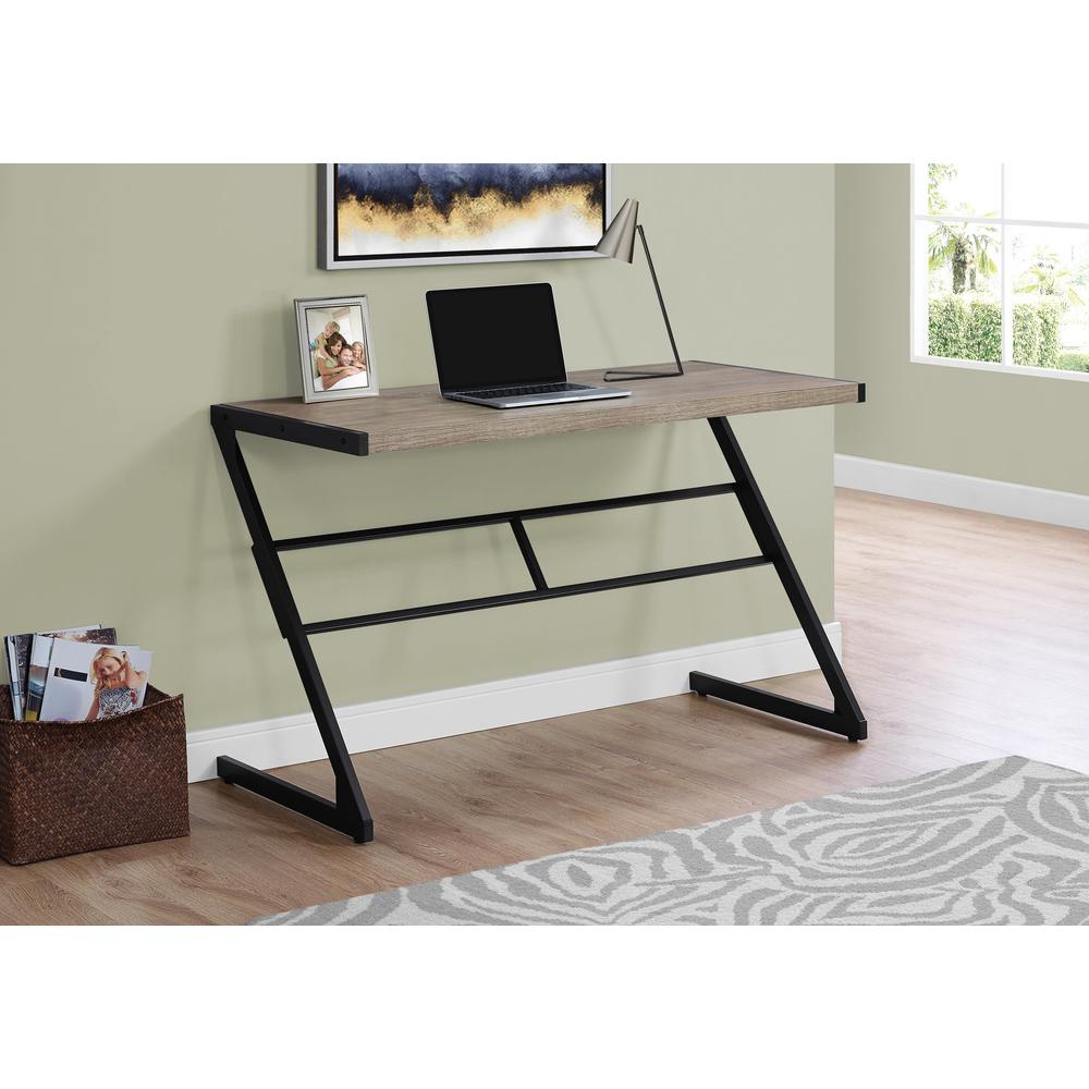 Garvey - Computer Desk Home Office Laptop 48"L Work Brown Laminate Black